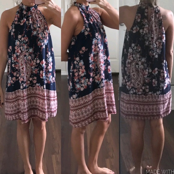 Altar'd State Dresses & Skirts - Altar’d State floral paisley navy shift dress
